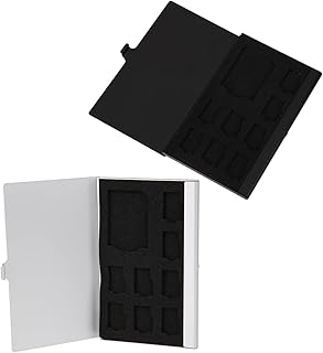 Slots Memory Card Case Memory Card Storage Case Box Silver Monolayer Aluminum 1SD+ 8TF Micro SD Memory Cards Case Pin Storage Box Case Holder Water-Resistant Card Case