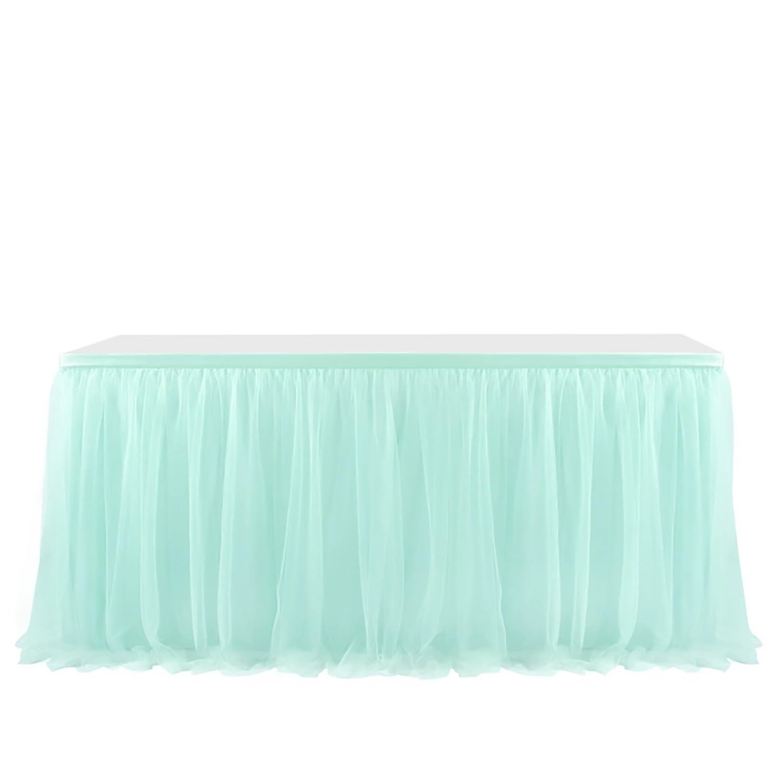 Jupe de table en tulle – Maille en nylon pour tables rectangulaires ou rondes | Idéal pour mariage, fête prénuptiale, fête d'anniversaire, décoration d'Halloween