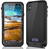 2018 iPhone X Waterproof Battery Case with Qi Wireless Charging, Temdan Upgraded 3400mAh Charger Case with Screen Protector Rechargeable Power Charging Case Extended Battery Case for iPhone X 2018