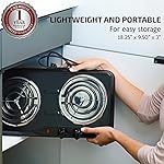 OVENTE Electric Countertop Double Burner, 1700W Cooktop with 6" and 5.75" Stainless Steel Coil Hot Plates, 5 Level Temperature Control, Indicator Lights and Easy to Clean Cooking Stove, Black BGC102B - Image 3