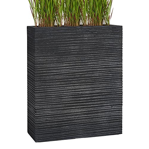 Pflanzwerk® Pflanzkübel Divider Groove Anthrazit 72x60x25cm *Frostbeständiger Blumenkübel* *UV-Schutz* *Qualitätsware*