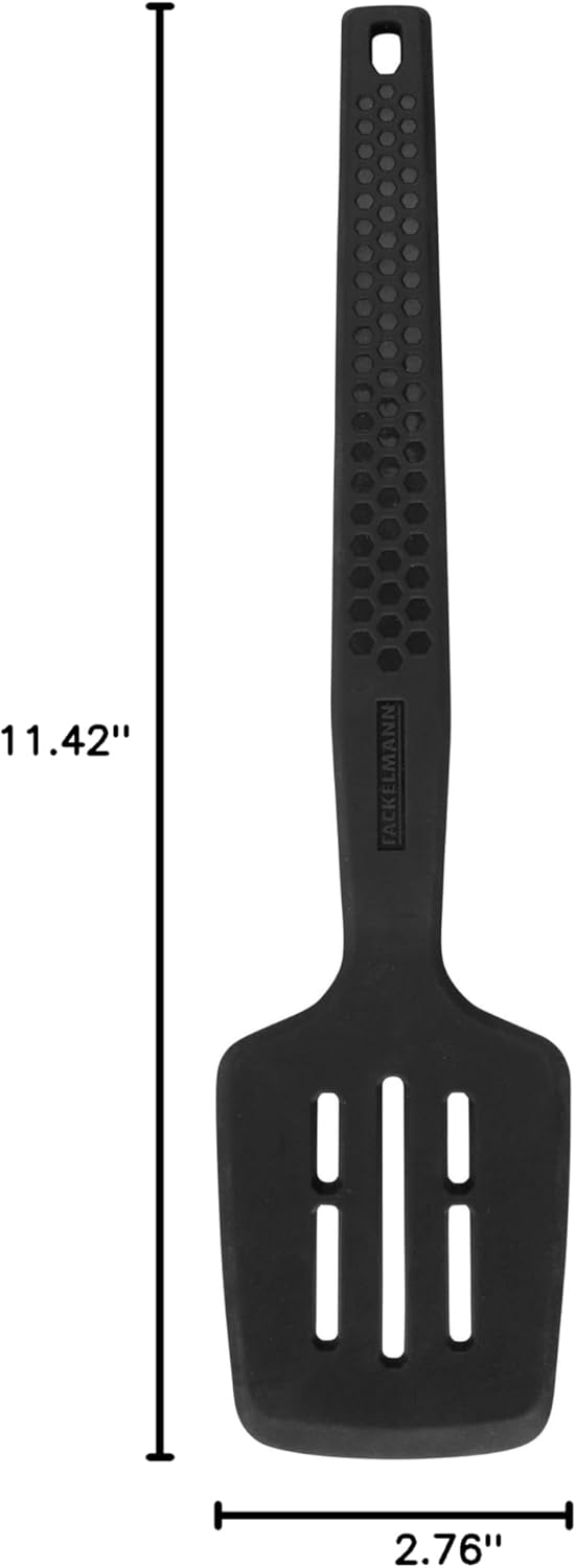 Fackelmann Statement Lift-Up Spatula - Slotted Turner with Ergonomic Handle - Suitable for Coated Pots and Pans - Approx. 29 x 7 x 4.5 cm