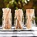 Disposable Wooden Cutlery Set - 300 pc,100 Forks, 100 Spoons, 100 Knives, 6