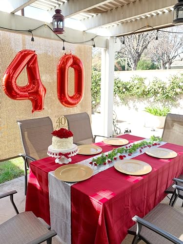 Image of 3 Balloon Numbers Birthday Decorations, 40In Red Balloons for Men Women | Eye-catching Appearance, Perfect Decorative Centerpieces, Convenient Self-sealing Structure, Widely for Various Occasions