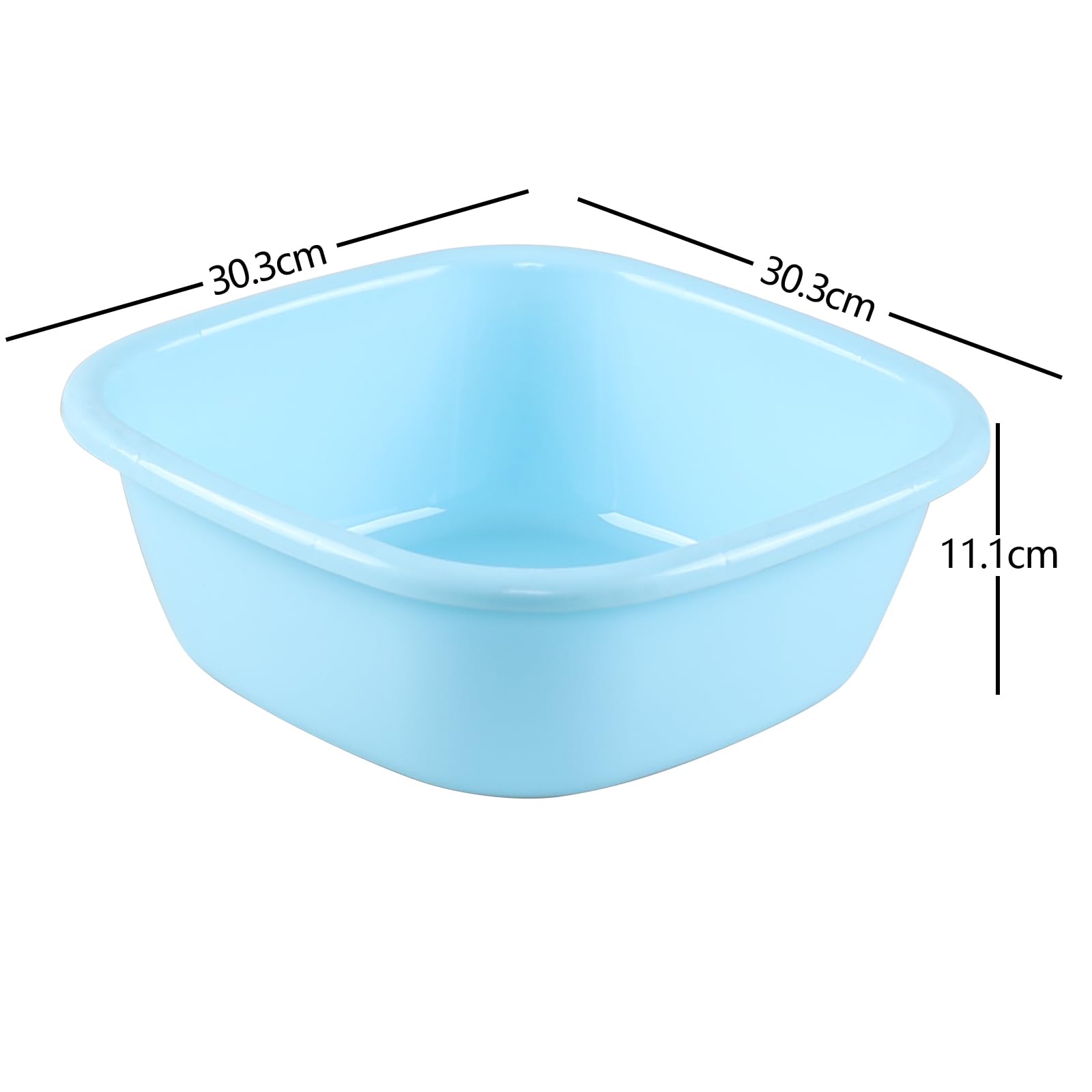 Bacinella in plastica da 8 l, set di 4 piccole vasche colorate per lavabo