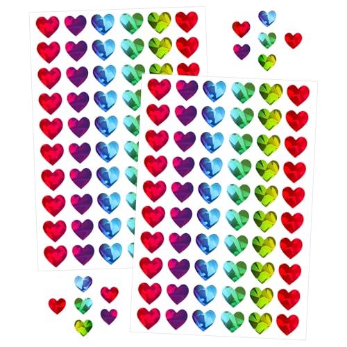 Anwyll 3000Pcs Heart Stickers - 1/2Inch Mini Heart Stickers Holographic Love Sticker Self Adhesive Happy Valentines Day Sticker for Scrapbooking Planner Calendar Envelope Crafts (Colorful)