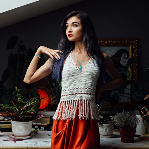 HIFOT 4 Pezzi turchese parure gioielli donna