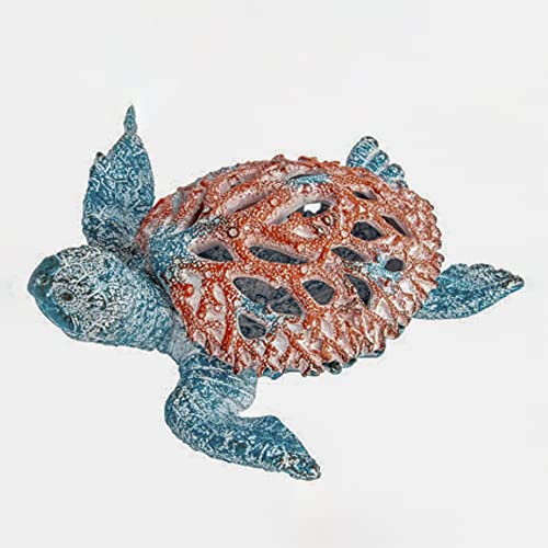 Estatua de Tortuga Marina Coral Blanco 13x11 pulg miniatura 5