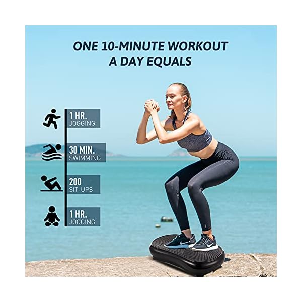 ZELUS Vibration Plate Exercise Machine with Resistance Bands, Vibrating Core Cardio Strength Training Plate for Home Workouts, Exercise Fitness Home Gym Equipment Vibration Machine with Remote