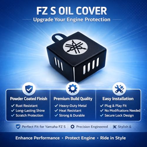 Image of Yamaha FZ S Version Rear Disc Brake Oil Cover Disc Fluid Box Cover Master Oil Reservoir Frame Guard (Black)