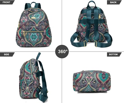 Image of Pealwel Mini Backpack Purse for Women,Small Nylon backpacks for Ladies Backpacks Women Anti Theft Travel Bag (Bohemian)