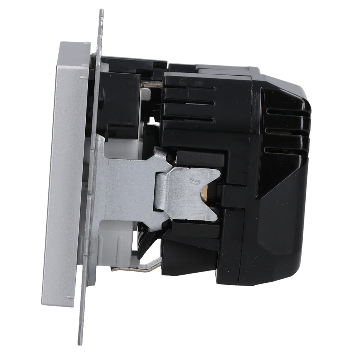 Jung A1520-15CAAL SCHUKO-Steckdose mit USB Typ AC (max. 3A) mit erhöhtem Berührungsschutz (Thermoplast bruchsicher) Aluminium Serie A