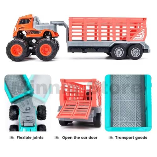 Image of Animals Transport Truck 1:43 Metal Toys Alloy Diecast Truck Set Toy, Diecast Miniature Car Model Best Birthday Gift for Kids [Multicolor = Sent Any 1 Truck]