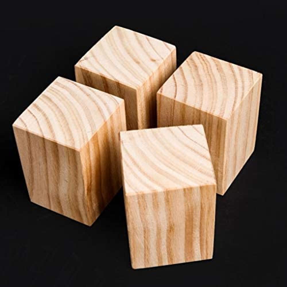 Confezione da 4 Piedini per mobili in Legno - 6x6x5 cm, rialzi per divani, tavoli e scrivanie, per Aumentare l'altezza e la stabilità.