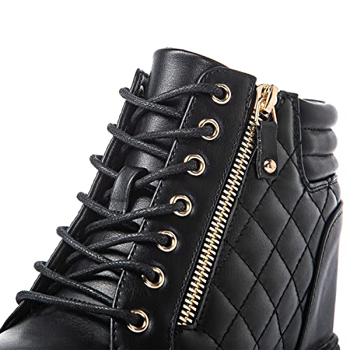 GLOBALWIN Women's Ankle Boots Black Wedge Sneakers For Women 8.5M - image 6