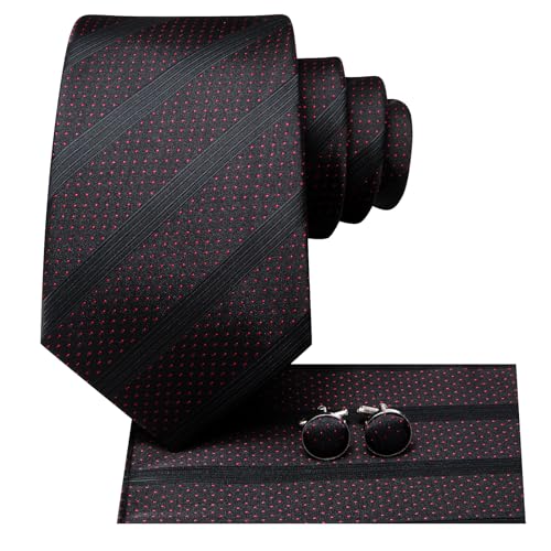 Image of Hi-Tie Men's Silk Ties Formal Woven Classic Necktie Pocket Square Cufflinks Lapel Pin Set Wedding Business