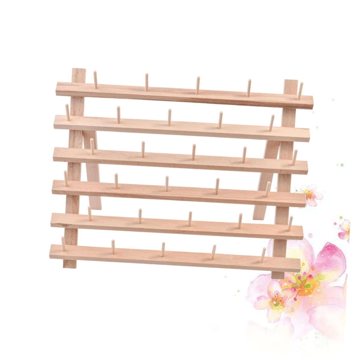 Operitacx Spulenhalter Aus Buchenholz Für Nähgarn Faltbarer Organizer Mit Garnrollenhalterungen Garnregal Für Stickmaschinen Und Quilten Platzsparend Wand Oder Tisch Aufstellbar