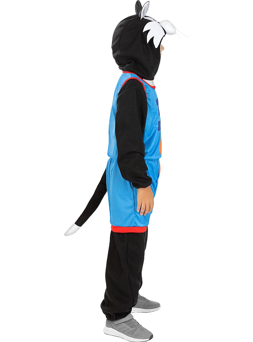 Funidelia | Costume Silvestro Space Jam - Looney Tunes per bambino Cartoni Animati - Costume per Bambini e accessori per Feste, Carnevale e Halloween - Nero