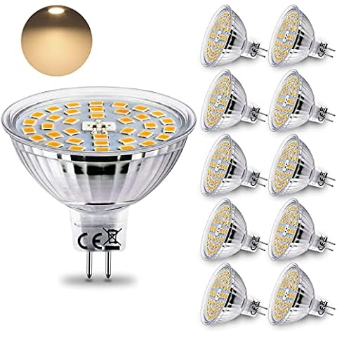 HiBay 10x 12V GU5.3 MR16 LED Bulbs 4W Warm White 3000K Spot Lights Replace 35W Halogen AC/DC 12V Energy Saving Lamps Cover