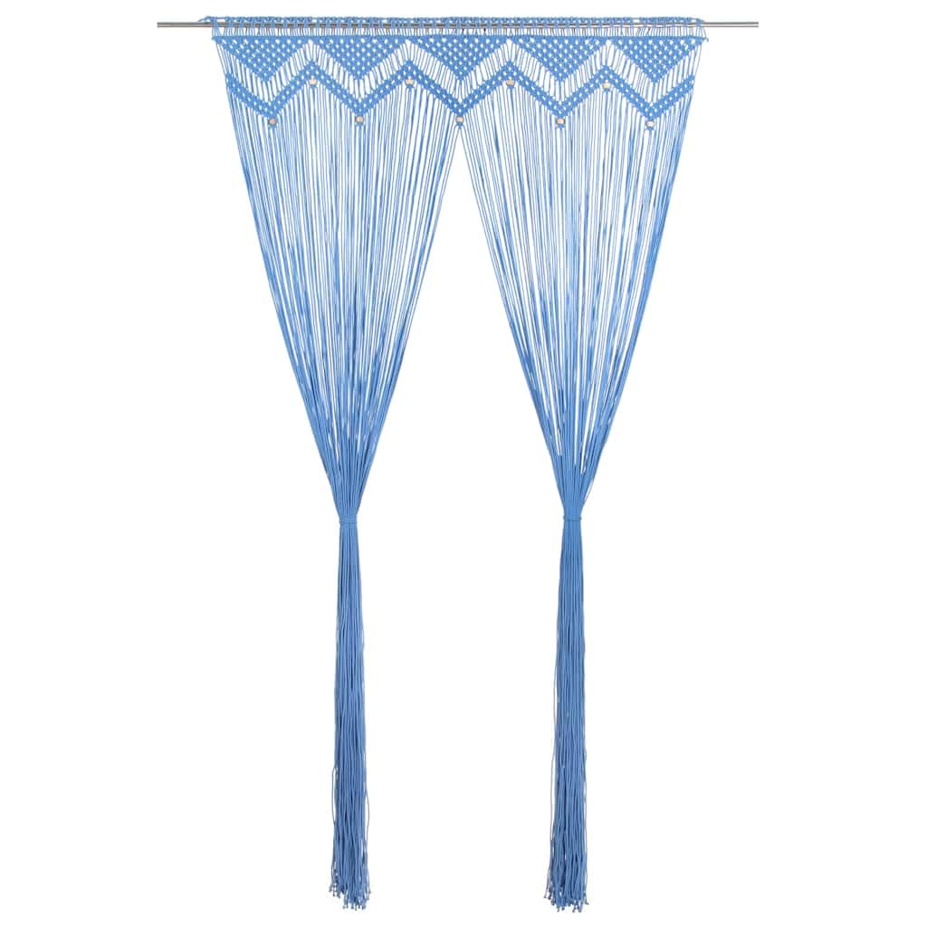 Générique Rideau Macramé Bleu 140x240 cm Coton