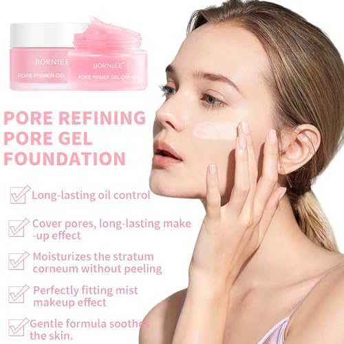 Porengrundierung Gel Creme 2 PCS Porenfüllende Gel Creme Poren Grundierung Pore Primer Gel Creme Make-up-Basis Pore Evening Skin Tone Primer für Alle Hauttöne Geeignet Halten Sie Ihre Haut Strahlend