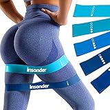 Mini Bands Set - Loop Resistance Bands for Leg Exercise, Fitness, Workout, Stretch (5X) 12 Inch by Insonder