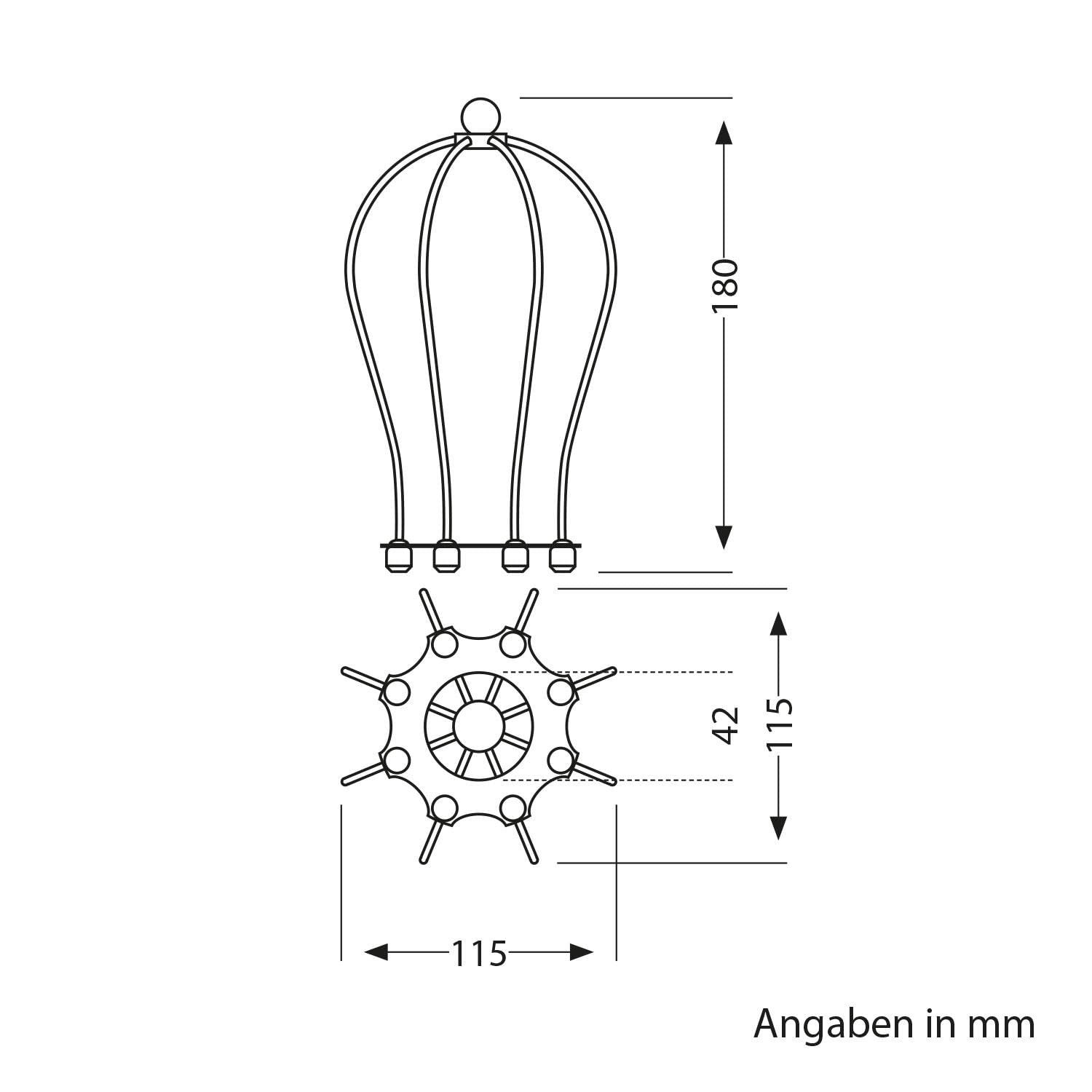 ledscom.de 4x Käfig-Lampenschirm, schwarz, 115mm Ø