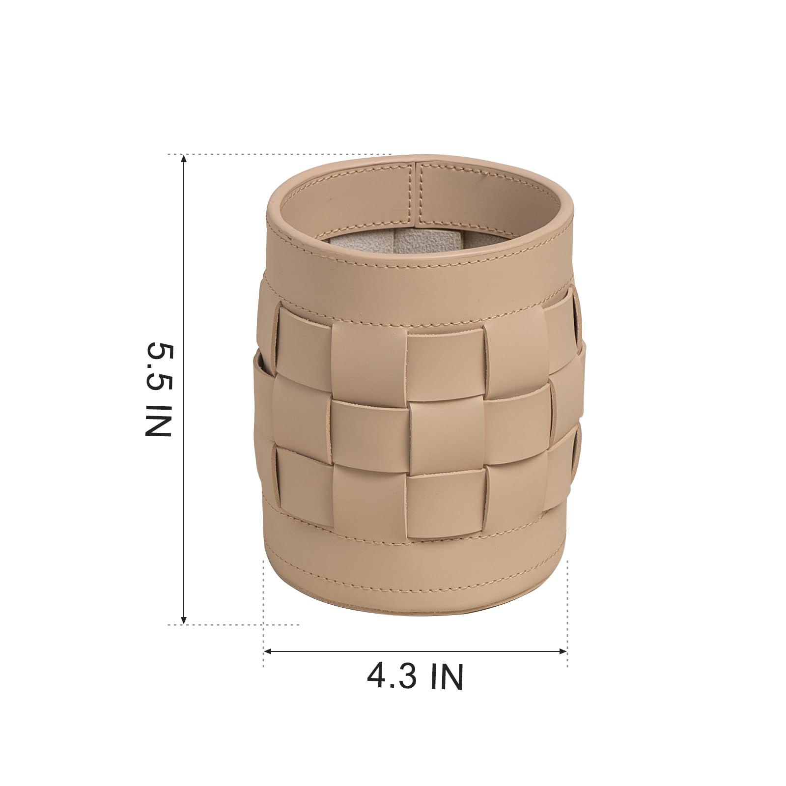 mossifanna Makeup Brush Holders Eyebrow Pencil Holder remote control Organizer beauty equipment Storage for Vanity Home Office Desktop (Ivory-Round)