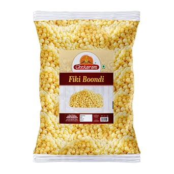 Ghotaram Aslee Marwadi Boondi, Fiki Boondi For Raita, Plain Boondi Snacks Bundi Munchy Crunchy Snacks, Organic Sada Boondi for Raita Dahi Bhalla, Dahi Papdi Chaat Nukti-350 grams*1Pack