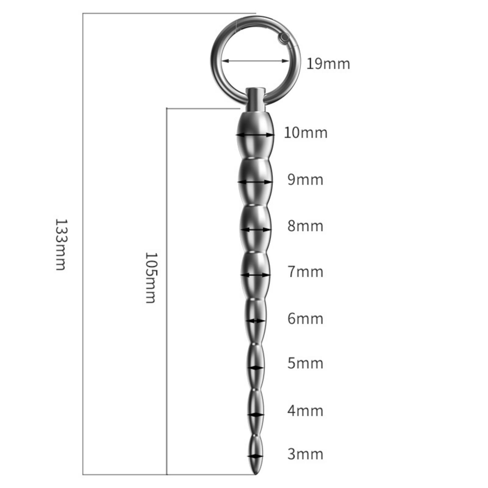 Barra per esercizi uretrali in acciaio inossidabile da uomo Accessorio per allenamento in metallo Lunghezza 133 mm - IThlM28 (3Pcs)