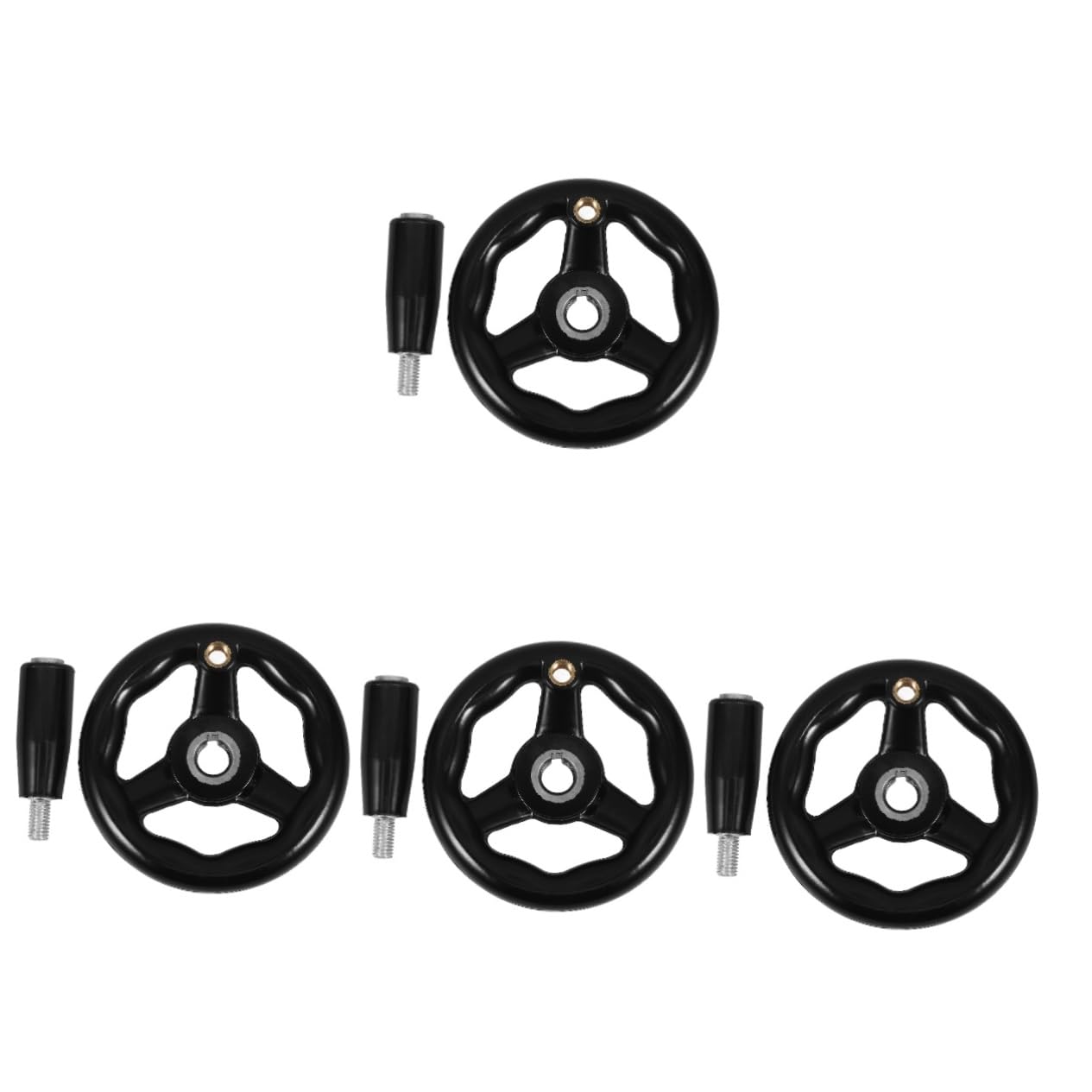 ULTECHNOVO 4pièces Roue À Main Ronde Bakélite Avec Poignée Manivelle À Trois Rayons Pour Machines-outils Applications Mécaniques Accessoire Outil De Fraisage