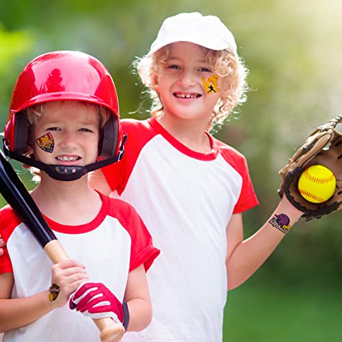 Nosiny 144 Pcs Softball Temporary Tattoos Baseball Tattoos Accessories Gifts Waterproof Players Temporary Stickers Ball Themed Birthday Party Decorations For Kids Girls Boys thumb #3