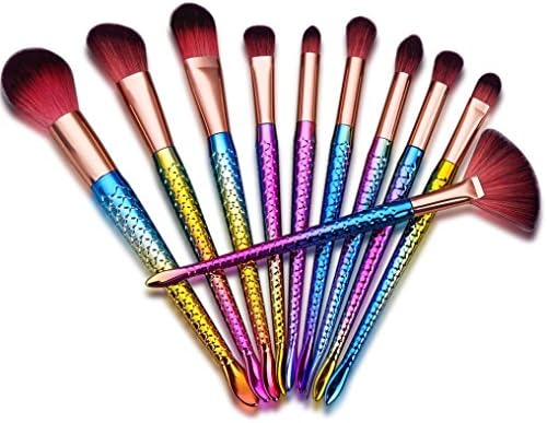 Start 10Pcs Pro Multicolor Makeup Cosmetic Brushes Set Powder Brush for Face Makeup