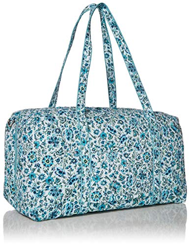 Vera Bradley Women's Signature Cotton Lay Flat Travel Duffel Travel Bag, Cloud Vine, One Size