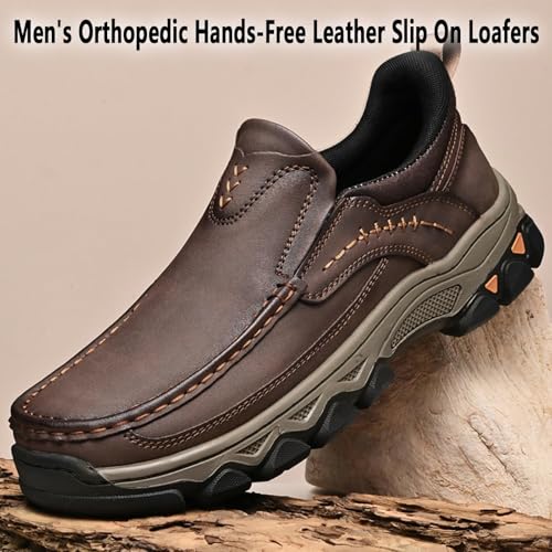 Enjrer Orthopedic Shoes Men,Enjrer Mens Shoes,2025 New Men's Orthopedic Comfortable Genuine Leather Slip On Loafers2