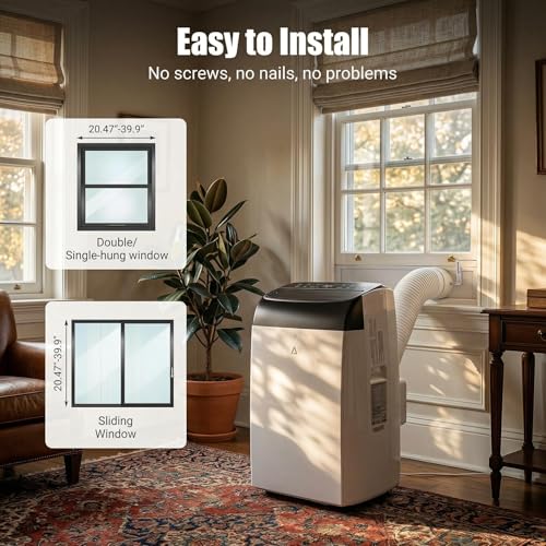 Image of 14,000BTU Portable Air Conditioner Dual Motor Technology, 3-in-1 AC Unit with Dehumidifier & Fan, Cools Rooms up to 550 Sq.Ft, Ultra Quiet 52dB Operation with Smart Sleep Mode, Remote Control, 24H Tim