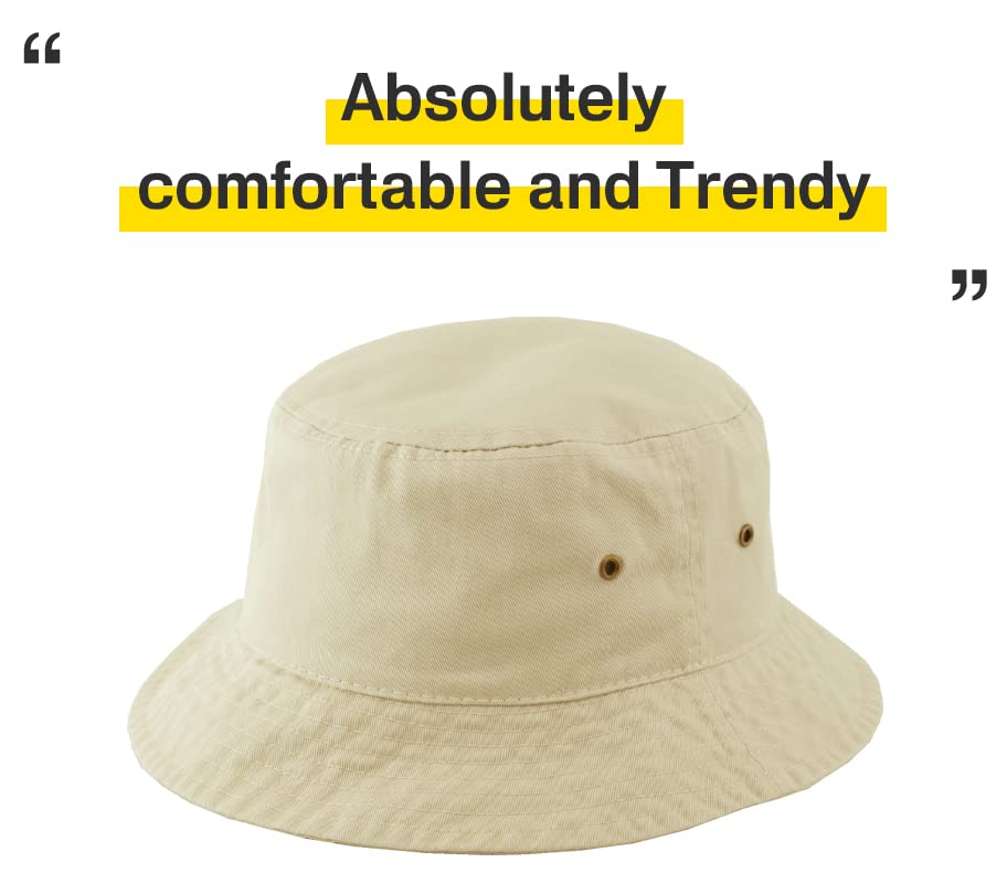 Image of KBETHOS Unisex Washed Cotton Bucket Hat Summer Outdoor Cap