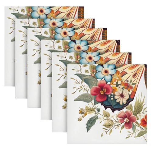 Servilletas de tela Butterfly multicolor pack x6 miniatura 2