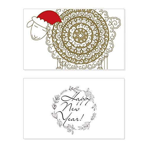 Calcetines de oveja navideños con tarjeta de felicitación para regalo de Año Nuevo 1