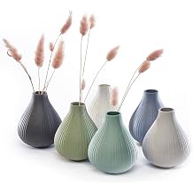Chive  Frost  Small Round Flower Vase   Cute, Beautiful Ceramic Vase for Flowers & House Plants   Set of 6   Assorted Colours