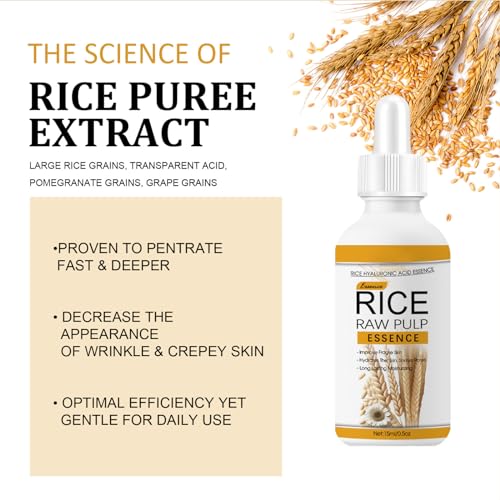 4Pcs Rice Raw Pulp Skincare Set, Anti Aging Skin Care Sets & Kits, Skincare Gift Set, Facial Kits for Women with Facial Cleanser,Essence,Cream & Eye Cream, Gift Set for Firming Hydrating Skin - Image 5