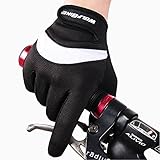 WOLFBIKE Non-Slip Gel Pad Gloves Cycling Riding Gloves (Full Black A, XL (9-10cm))