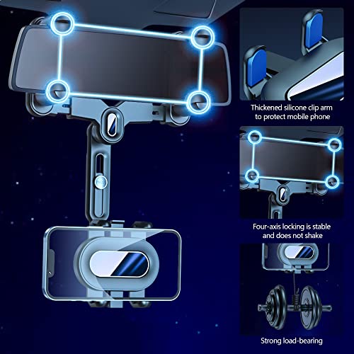 Image of Car Rearview Mirror Navigation Phone Holder,[2022 New Upgraded ] Car Phone Holder,360Rotatable and Retractable Car Phone Holder,for with iPhone Samsung Galaxy All Smartphones & Cars