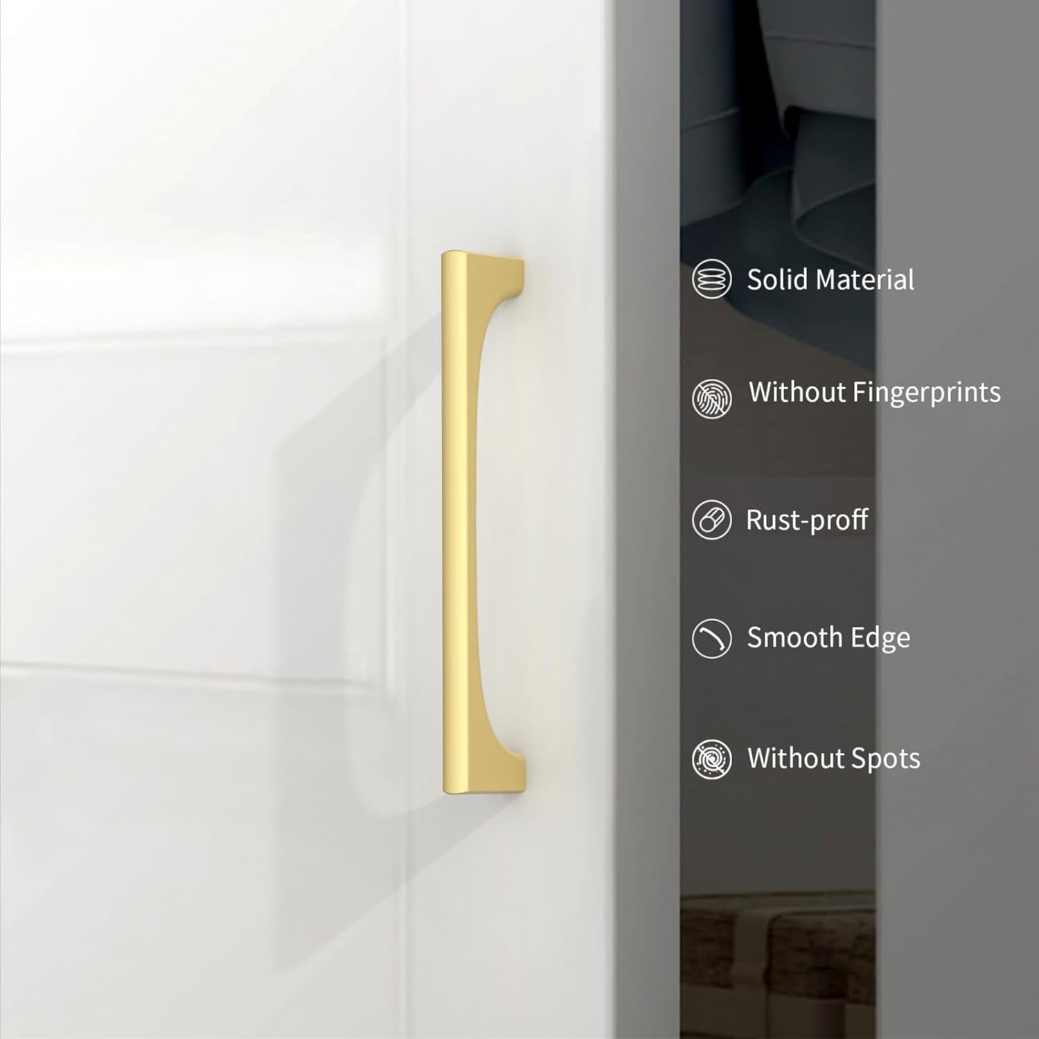 10 Pack 5 Inch(128mm) Kitchen Cabinet Handles Brushed Gold Cabinet Pulls Cabinet Hardware Drawer Pulls for Cupboard Wardrobe 2321