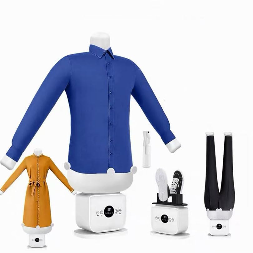 Automatic Hot Air Garment Dryer & Iron 3-in-1 Clothes Ironing Machine Hands-Free Wrinkle Remover for Shirts & Pants Fast Drying Steam Dryer with Intelligent Control Portable for Travel & Home