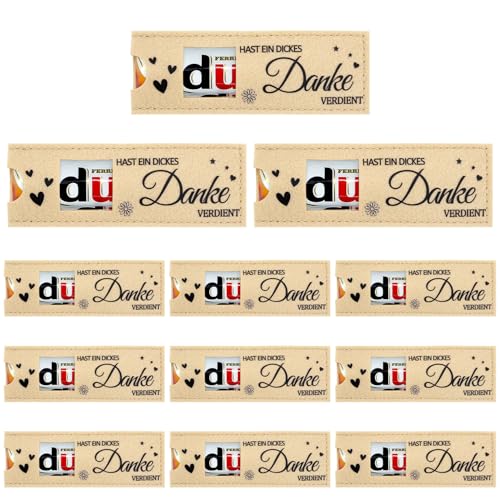 Danke Schokolade Dankeschön Geschenke Klein, 12 Stück Schokolade Danke Geschenk Hülle aus Filz Schokoriegel Geschenk Verpackung Kleines Dankeschön für Kollegen Teams Erzieherin Lehrerin Frauen Mann