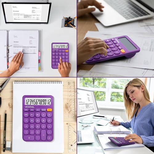 Image of Standard Calculator 12 Digit,6.2 * 4.2in Desktop Large Display and Buttons,Calculator with Large LCD Display for Office,School, Home & Business Use,Automatic Sleep,15 Tilt Screen