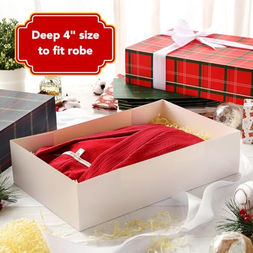 NUJOVI 13 Piece Christmas Gift Boxes for Presents - Premium Assorted Gift Boxes with Lids and with 4-inch Deep Robe Boxes - Large Boxes for Wrapping Gifts, Shirt, Robe, Lingerie, Clothing and Small – Image 7