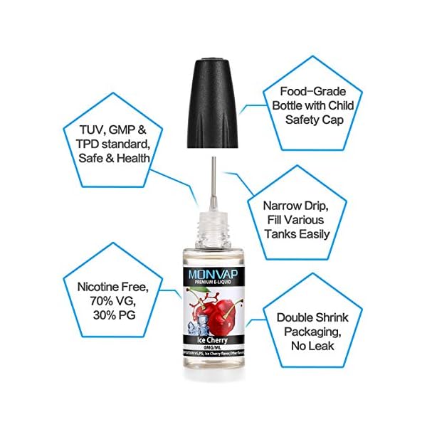 E Liquids ohne Nikotin, E-liquid 10 x 10ml, E-Zigaretten Liquid Set 70VG/30PG, E-Juice Nikotinfrei, 0,0 mg Nikotin 10er… – Bild 4