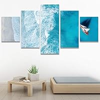 SIGNWIN 5 Panel Canvas Wall Art Modern Art Aerial Expressive Global Landscape Mountain Multicolor Photography for Home Decorations Ready to Hang - 60